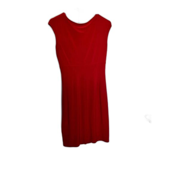Lauren by Ralph Lauren Side Draped Jersey Knit Knee-Length Dress Size 4 Deep Red - Picture 4 of 7